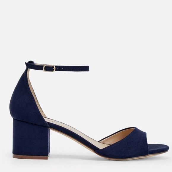 JustFab Shoes - Navy Blue Open Toe Block Heel